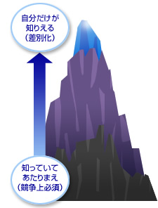 知っていてあたりまえ（競争上必須）→自分だけが知りえる（差別化）